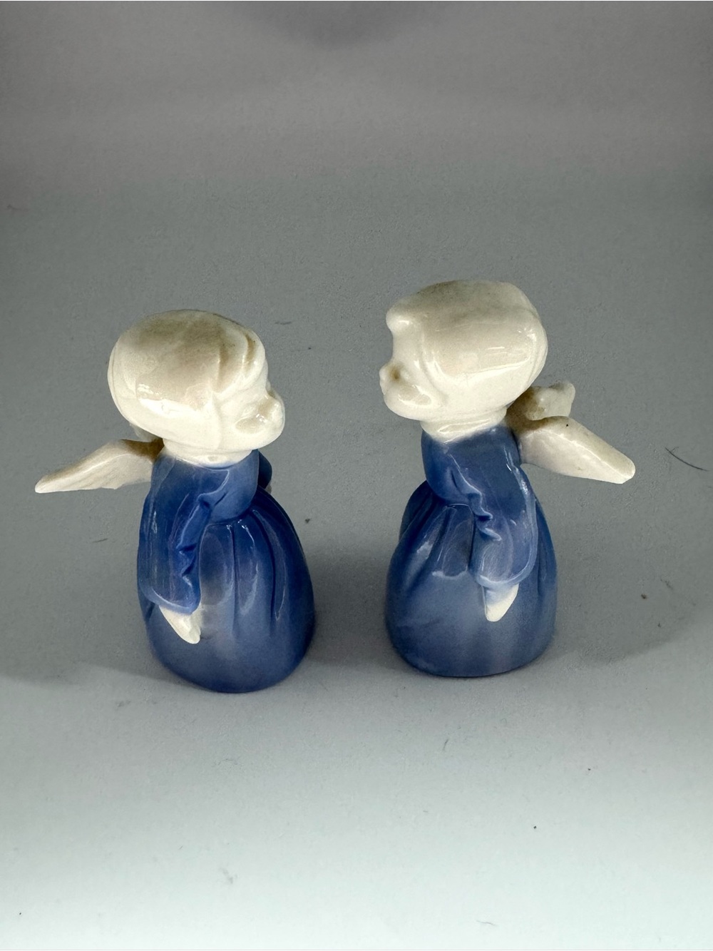Blue Ceramic Angel Pair